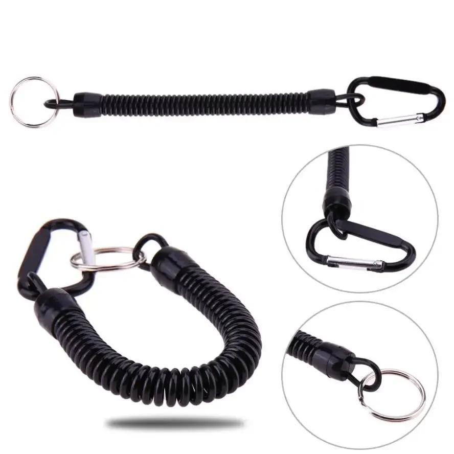Tactical Lanyard Spring Rope Outdoor Hiking Camping Anti-lost Phone Key Chain Molle Military Backpack Attactment Spr